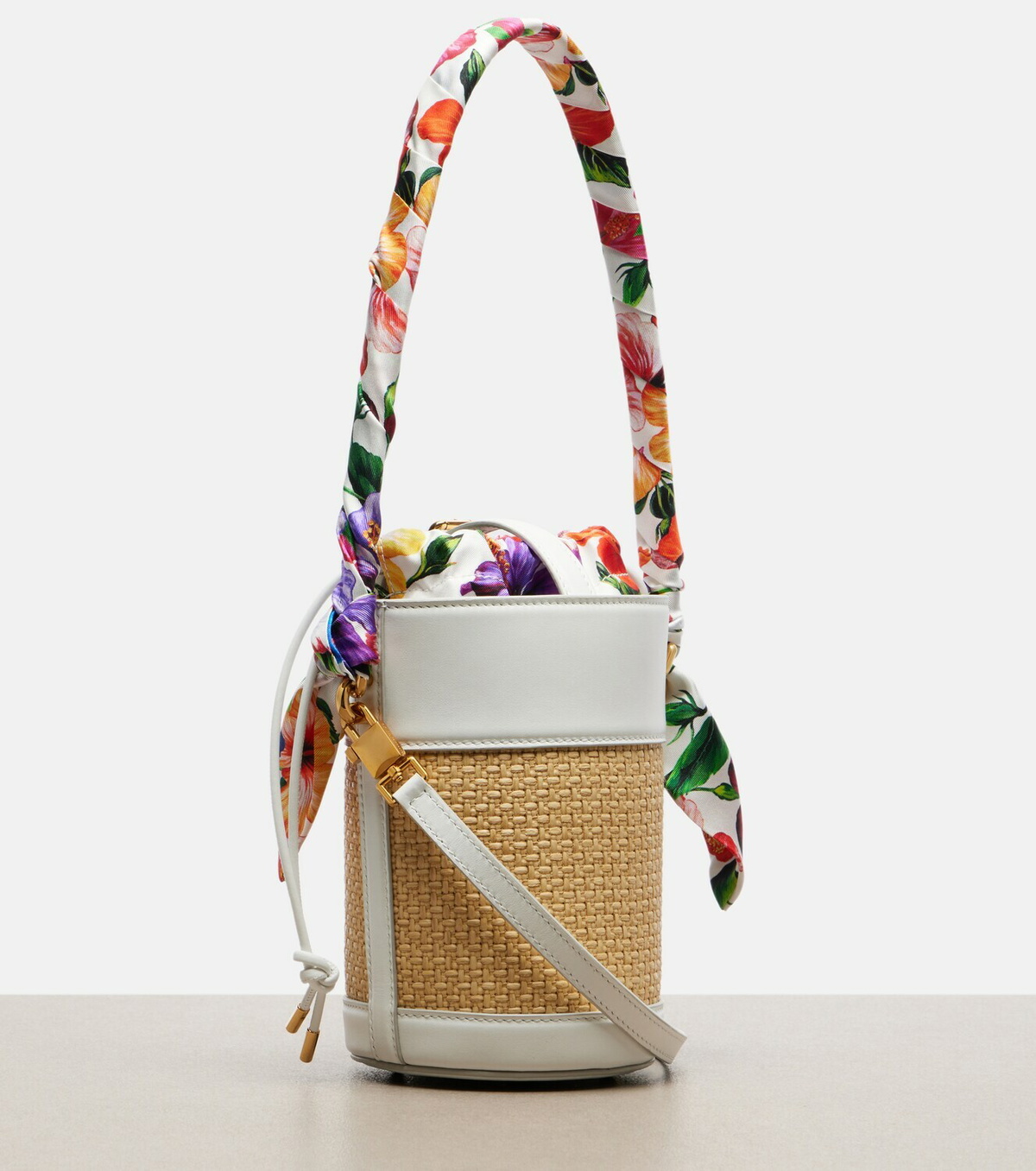 Dolce&Gabbana Secchiello Small raffia bucket bag