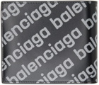 Balenciaga Black Reflective Print Wallet