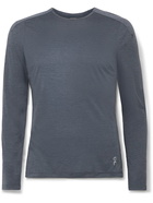 ON - Performance Mélange Stretch-Mesh T-Shirt - Gray