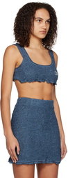 Yuzefi Blue Cropped Tank Top