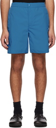 Solid Homme Blue Embroidered Shorts