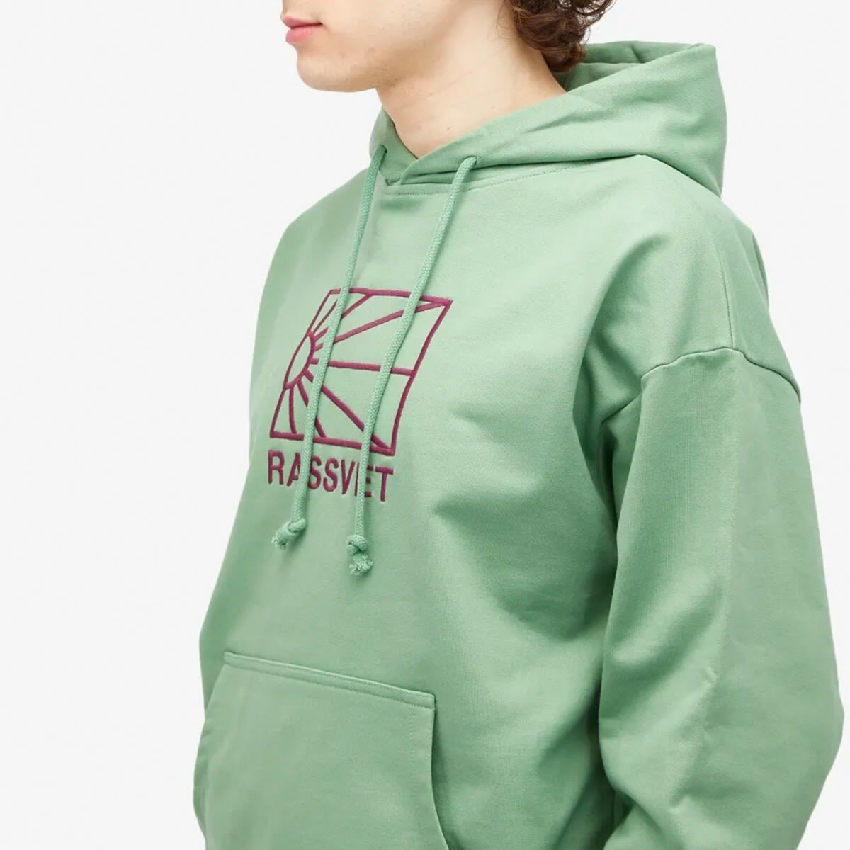 PACCBET Men's Washed Logo Pullover Hoodie in Khaki