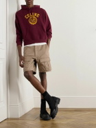 CELINE - Straight-Leg Distressed Cotton-Twill Cargo Shorts - Brown