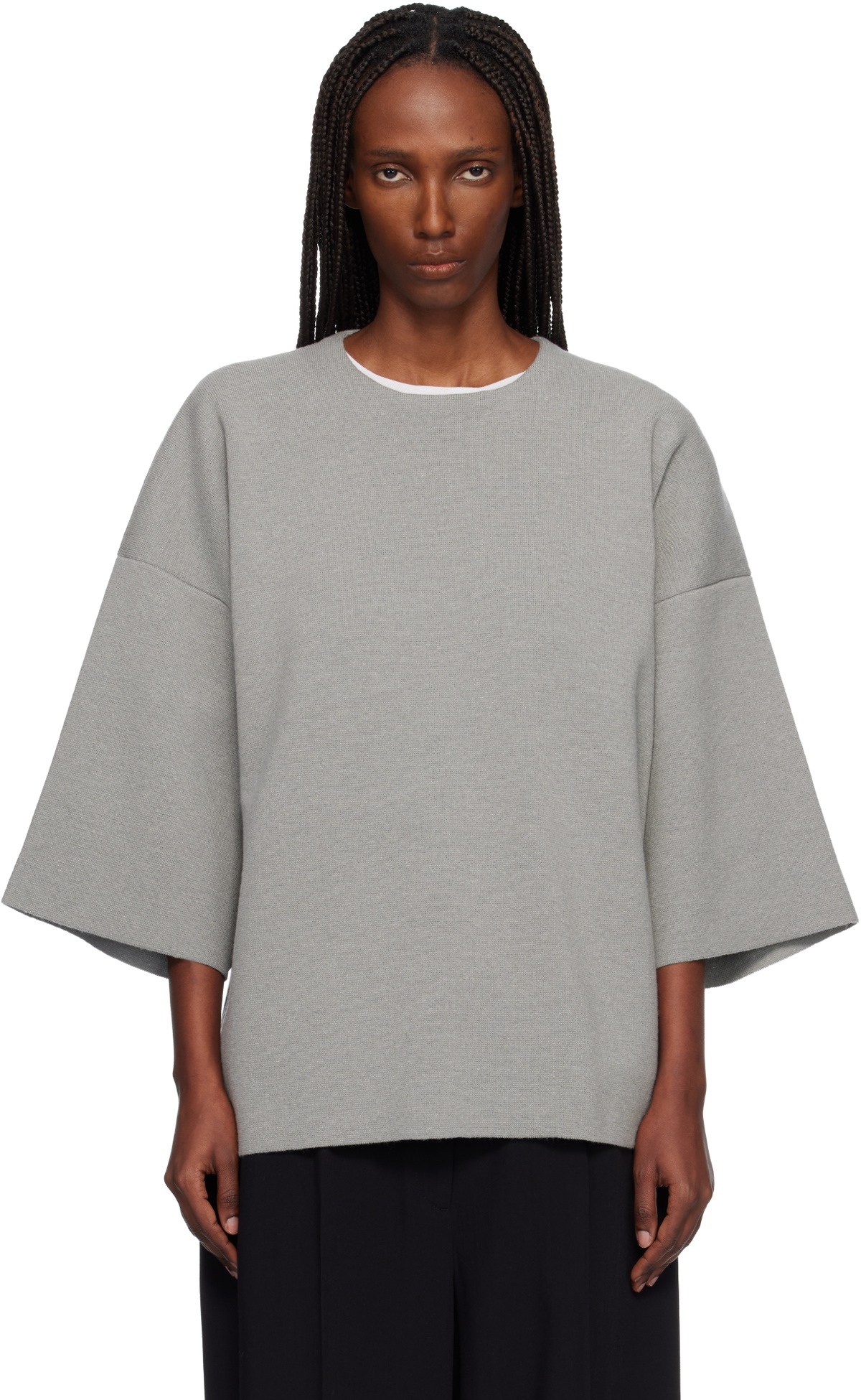Fear of God Gray Milano Knit T-shirt