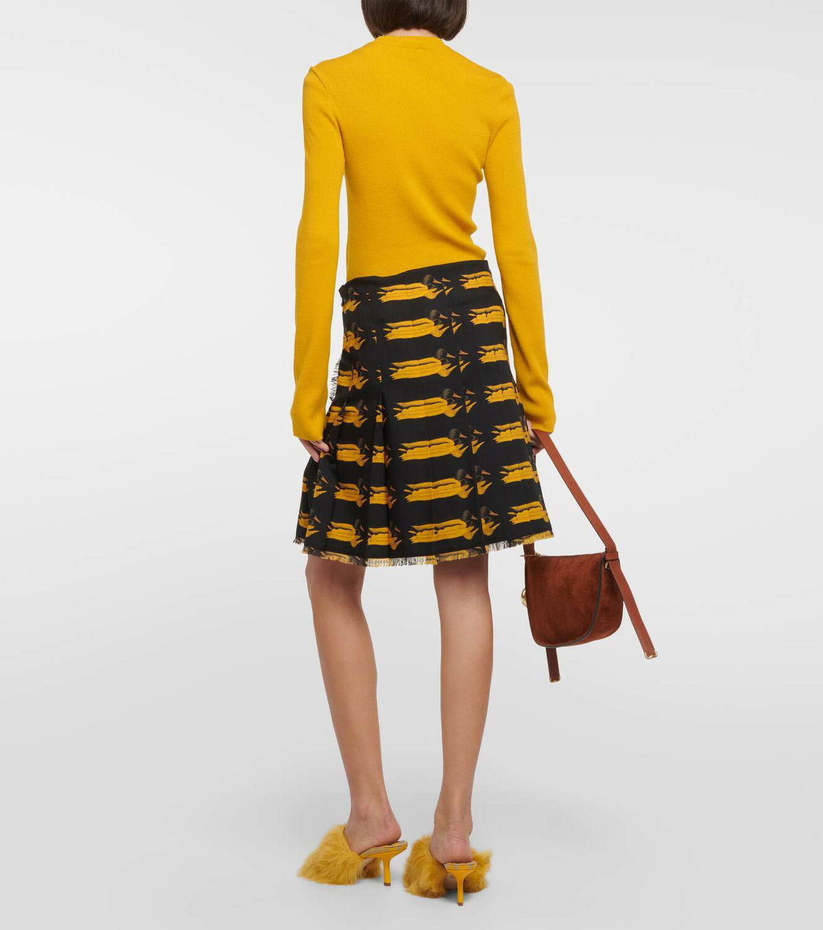 Burberry Printed wool twill miniskirt Burberry