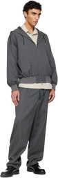 FUMITO GANRYU Gray 2Way Wool Hoodie