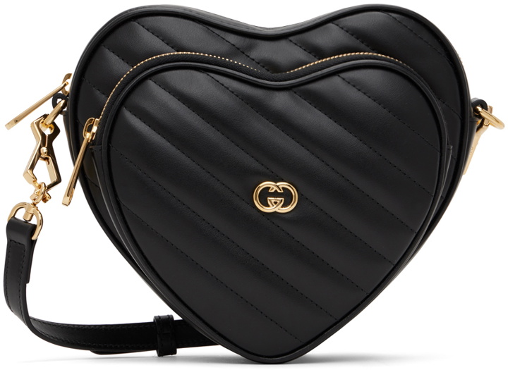 Photo: Gucci Black Mini Interlocking G Heart Bag