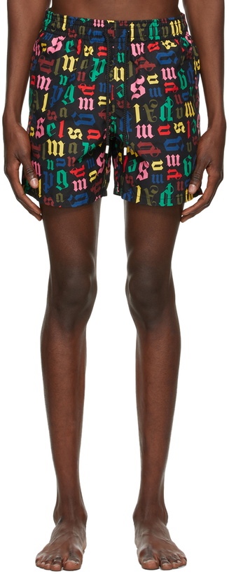 Photo: Palm Angels Black Monogram Swim Shorts