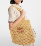 Miu Miu Medium logo woven tote bag