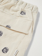 Billionaire Boys Club - Belted Logo-Embroidered Cotton-Corduroy Trousers - Neutrals
