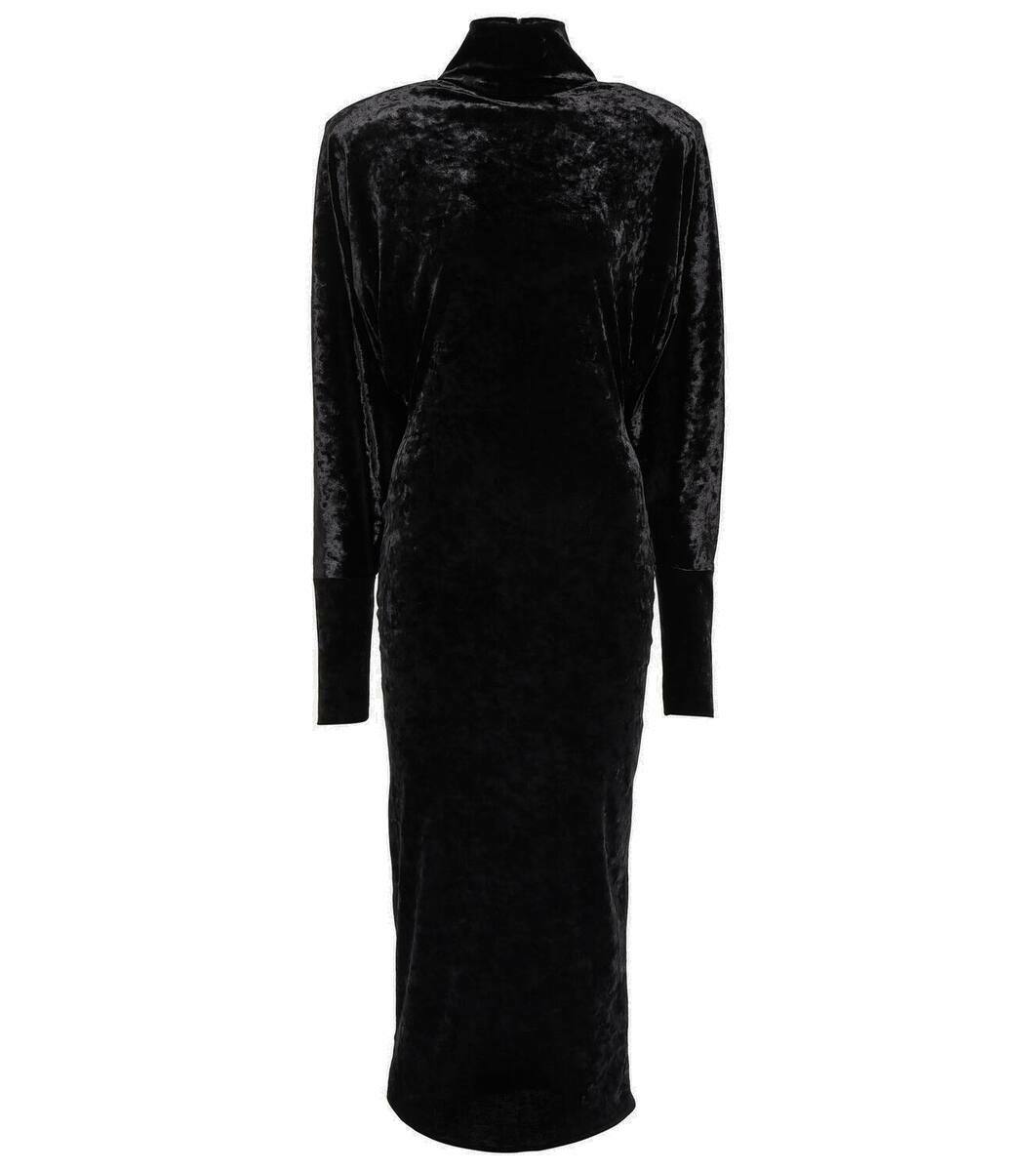 【Alexandre Vauthier】 High-neck draped maxiドレス High-neck draped maxi dress in black - Alexandre Vauthier