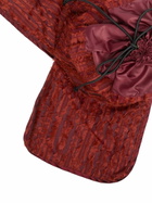 Labrum London Red Fringed Drawstring Bucket Hat