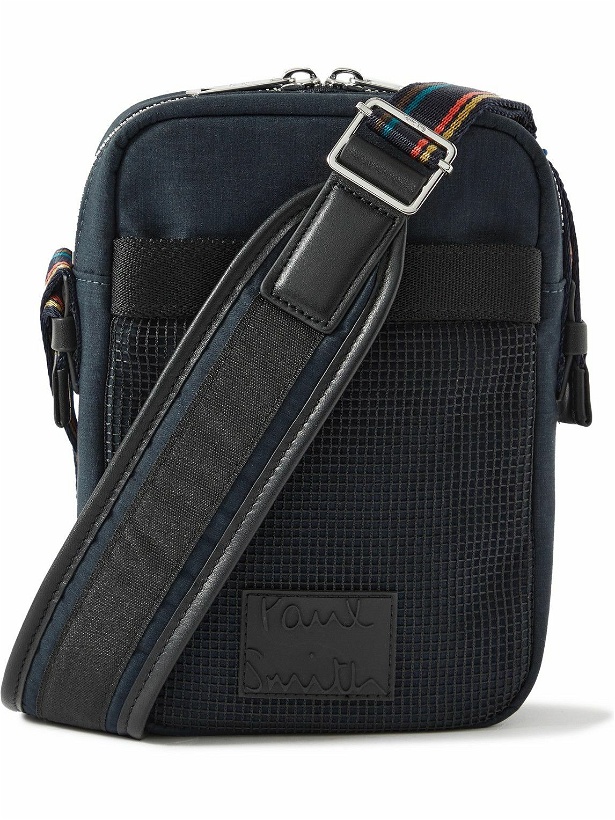 Photo: Paul Smith - Flight Leather and Mesh-Trimmed Canvas Messenger Bag