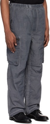 Izzue Gray Garment-Dyed Cargo Pants