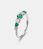 Bucherer Fine Jewellery Classics 18kt white gold ring with emeralds and diamonds