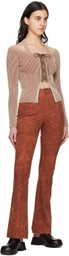 Andersson Bell Beige Lace-Up Top