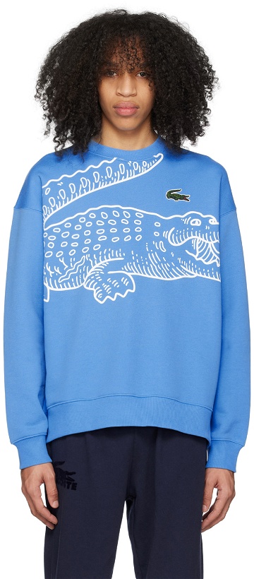 Photo: Lacoste Blue Printed Sweatshirt