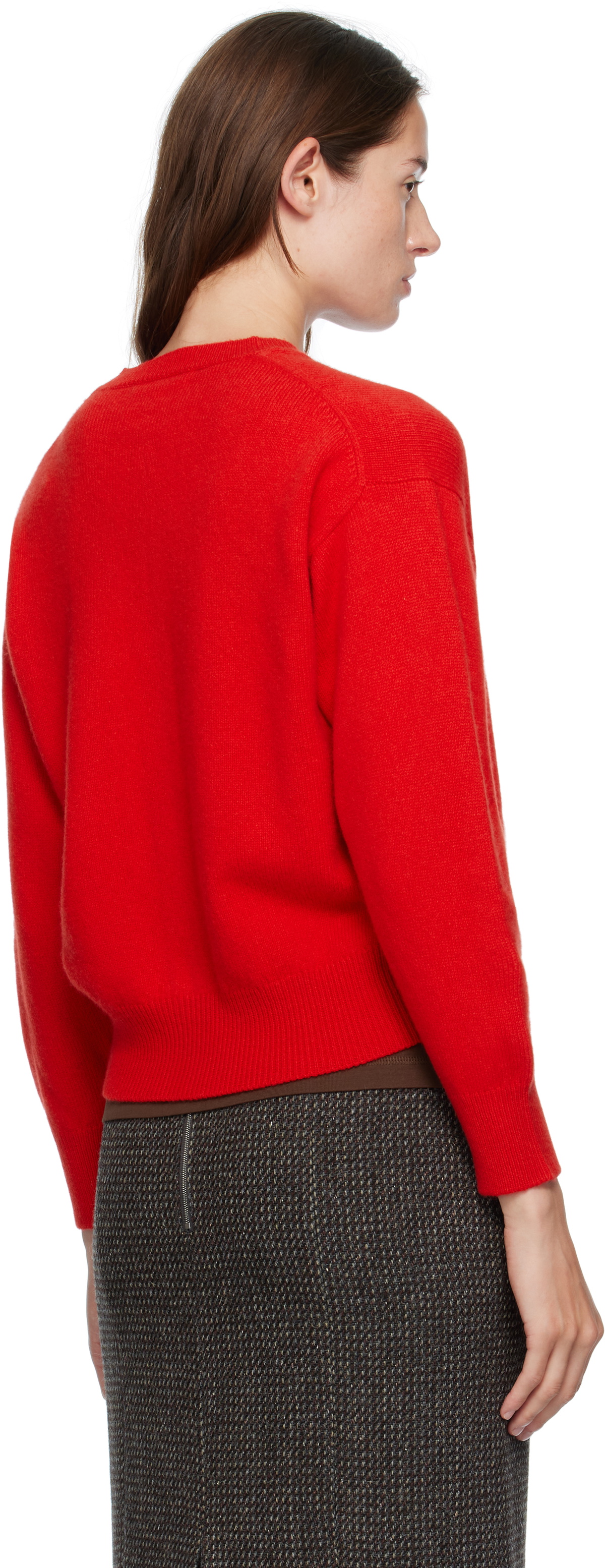 &Daughter Red Ada Crewneck Cardigan