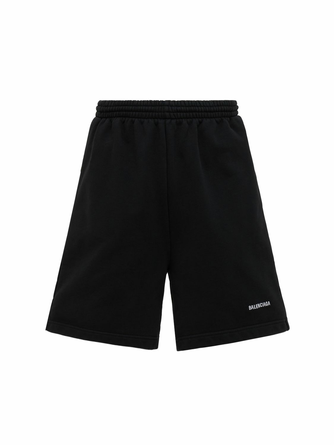 Photo: BALENCIAGA - Logo Cotton Sweat Shorts