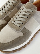 Mr P. - Panelled Suede Sneakers - Brown