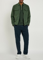 Fred Perry Logo-embroidered Crinkled Shell Overshirt Dark Green