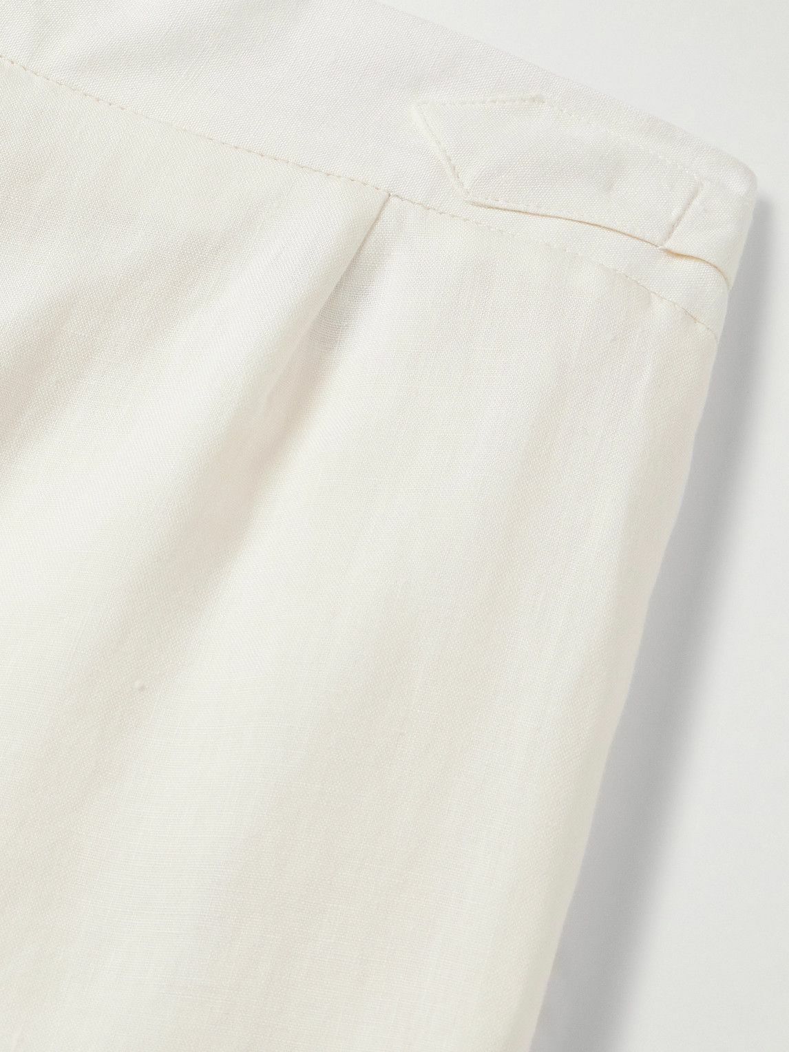 Richard James - Straight-Leg Pleated Linen Shorts - White