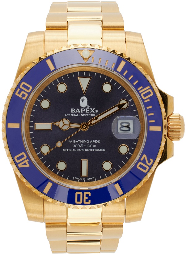 Photo: BAPE Gold & Blue Type 1 Watch
