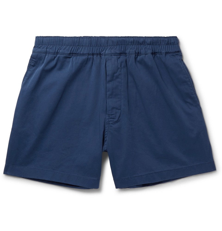 Photo: Acne Studios - Alvin Stretch-Cotton Twill Drawstring Shorts - Storm blue