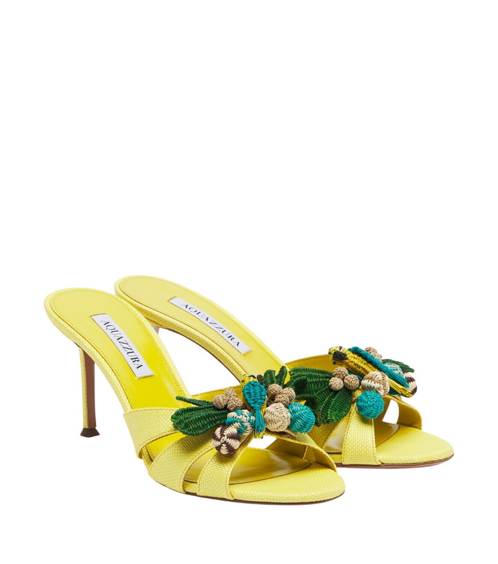 Photo: Aquazzura Birdsong raffia mules