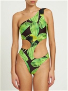 LOUISA BALLOU Carve Printed Stretch Onepiece Swimsuit