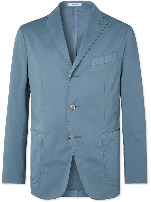 Photo: BOGLIOLI - Slim-Fit Unstructured Cotton-Blend Twill Suit Jacket - Blue