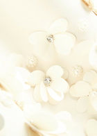 Self-portrait Crystal and Faux-pearl Embellished Crepe Mini Dress Cream