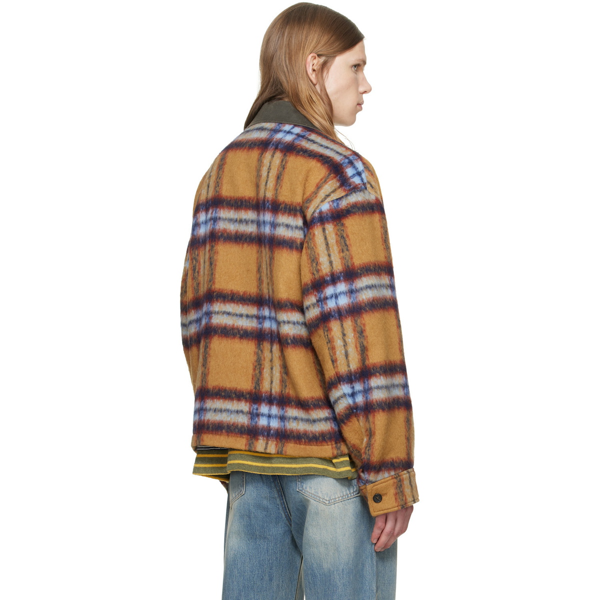 We11done Tan Camel Check Pattern Jacket