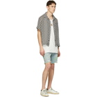 Amiri Black and White Silk Check Short Sleeve Shirt