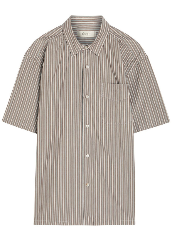 Photo: Forét Striped Cotton Shirt Brown