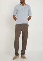Lardini Ribbed Linen-blend Polo Shirt Light Blue
