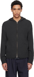 YOKE Gray Cotton Wide Rib Hoodie