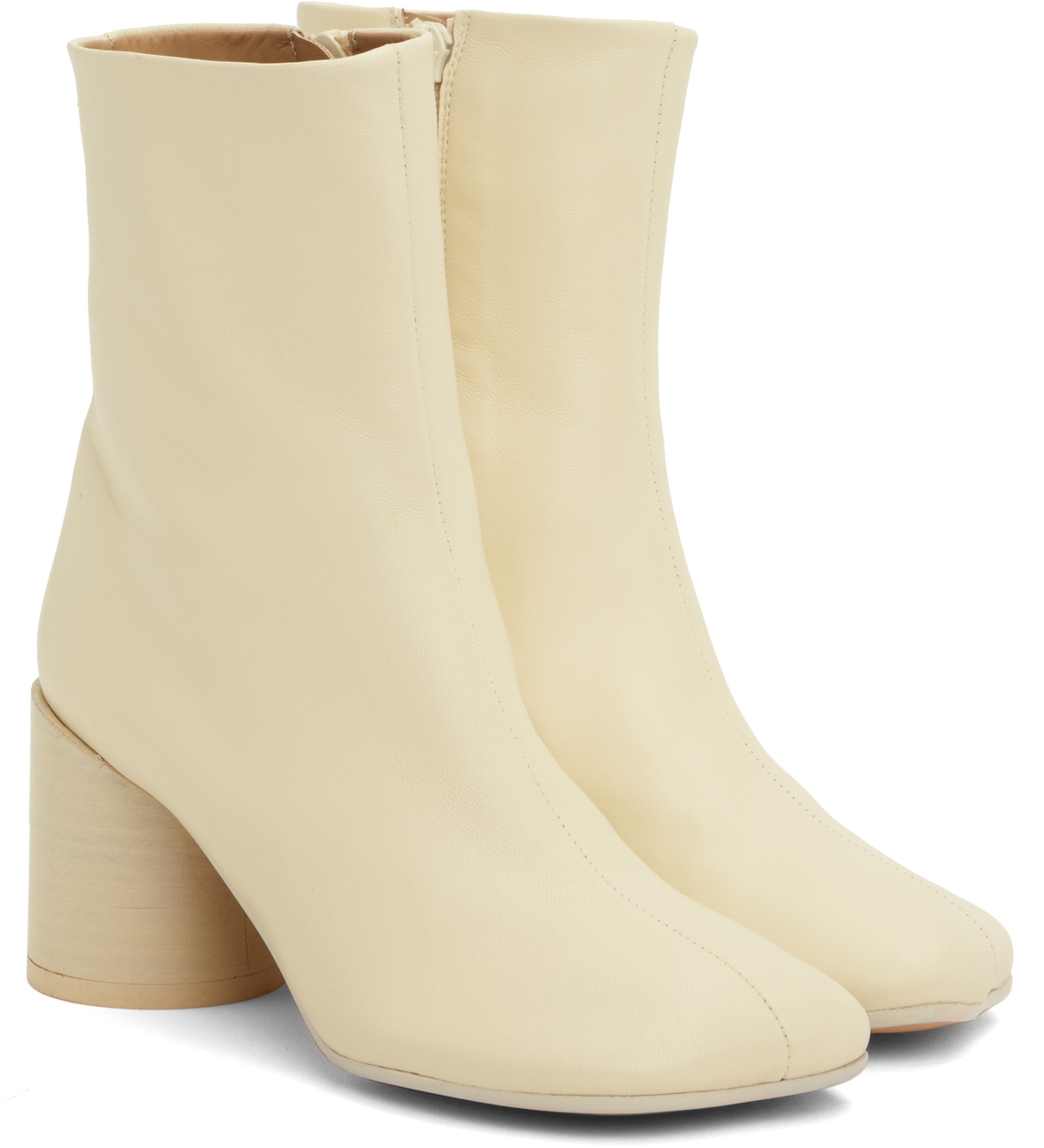 MM6 Maison Margiela Off-White Anatomic Ankle Boots