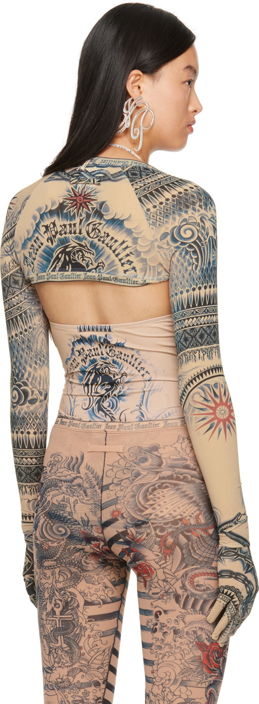 Jean Paul Gaultier Beige Soleil Cardigan Jean Paul Gaultier