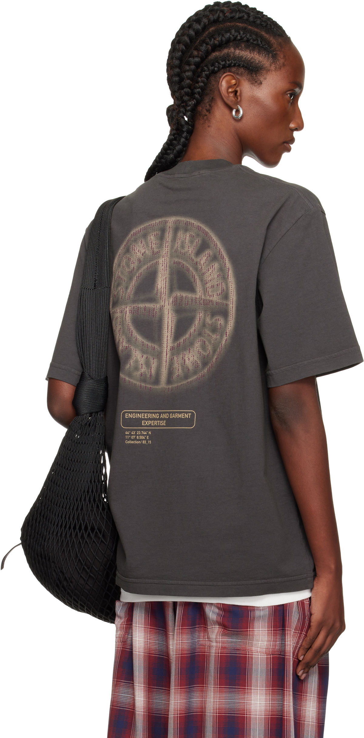 Stone Island Gray 2100037 Combed Organic Cotton Jersey T-shirt