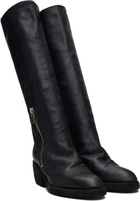 Guidi Black Soft Horse Black Side Zip Hi Boots