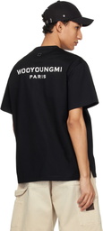 WOOYOUNGMI Black Cotton Back Logo T-shirt