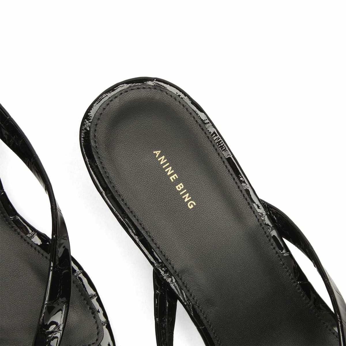 Anine Bing Women's Noelle Thong Heels in Black