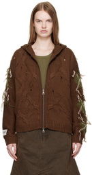 Andersson Bell Brown Argyle Fisherman Zip-Up Hoodie