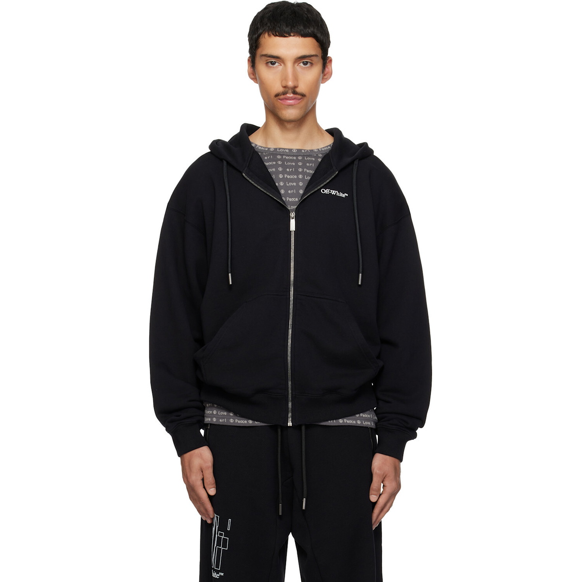 Off-White Black Half Arrow Skate Zip Hoodie