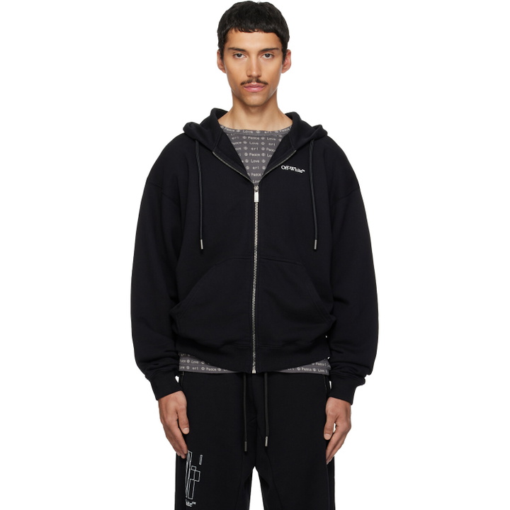 Photo: Off-White Black Half Arrow Skate Zip Hoodie