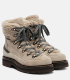 Brunello Cucinelli Shearling-lined suede lace-up boots