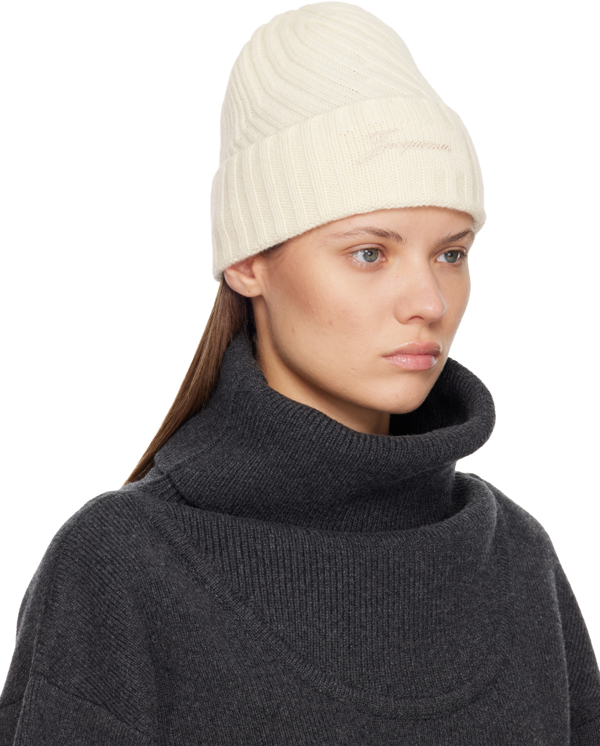 JACQUEMUS Off-White 'The Tourni' Beanie