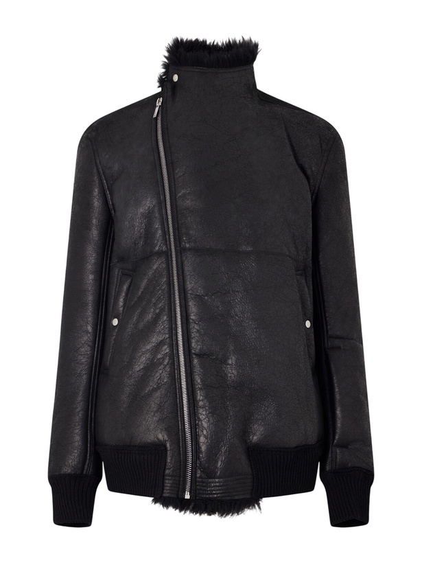 Photo: Rick Owens - Hollywood Flight Shearling Jacket - Black
