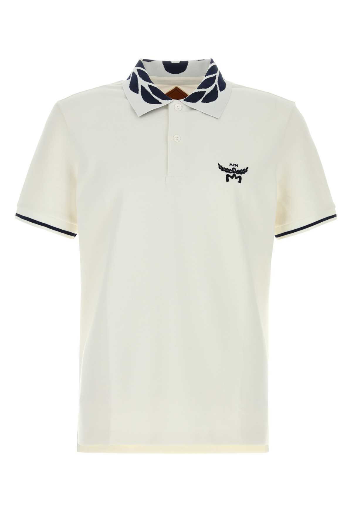 Tシャツ・カットソー MCM White Stretch Piquet Polo Shirt MCM White Stretch Piquet Polo Shirt MCM